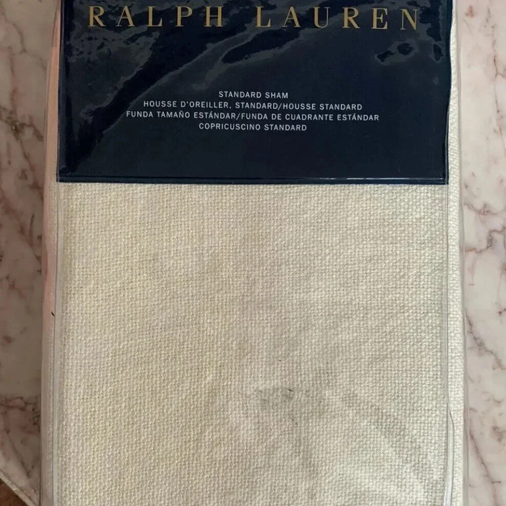 NEW Ralph Lauren Weston Park Linen Collection FOLEY Standard Sham - Cream